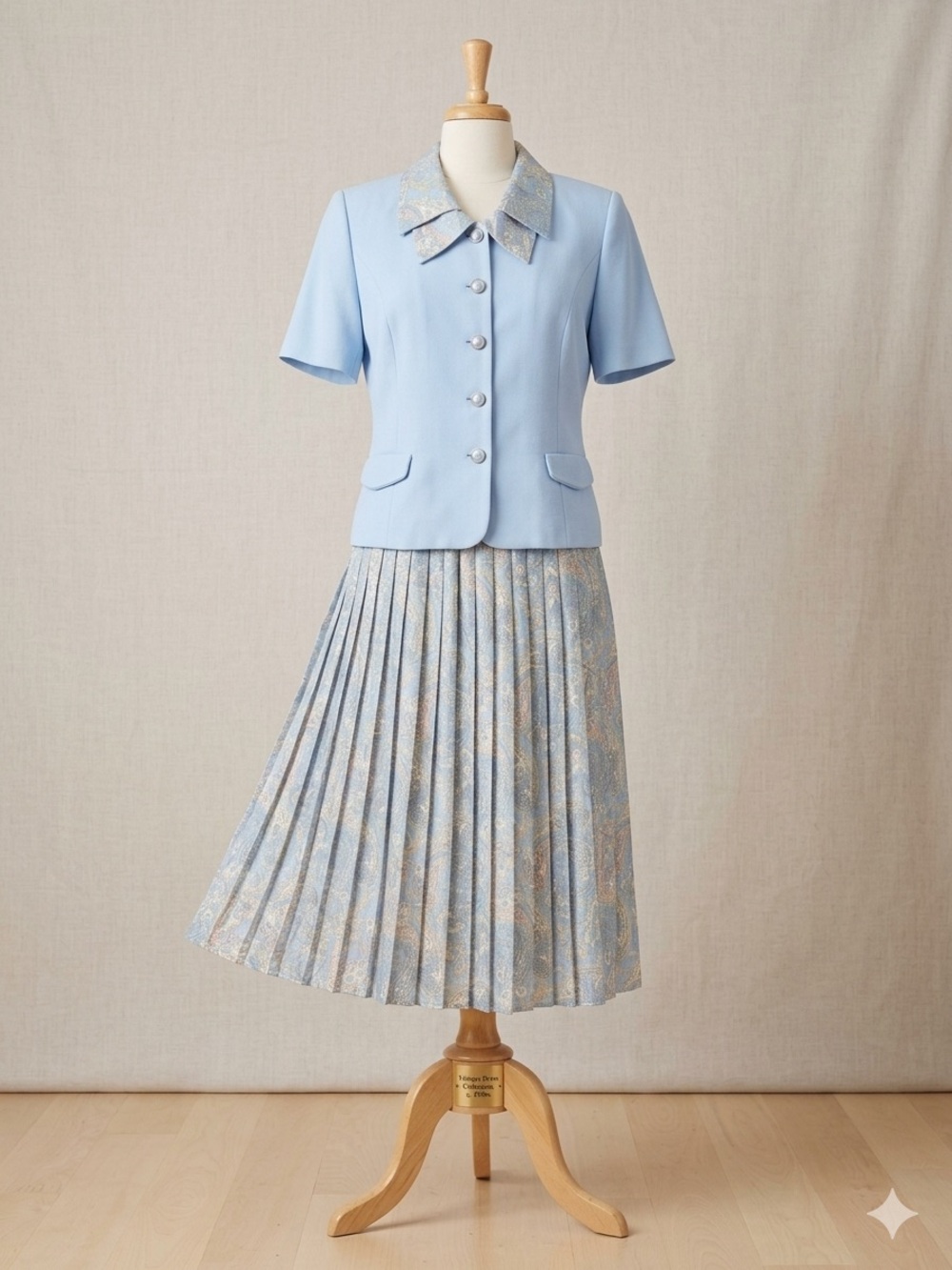 Pablo Collection Two Piece Skirt Polyester Set Made In The USA